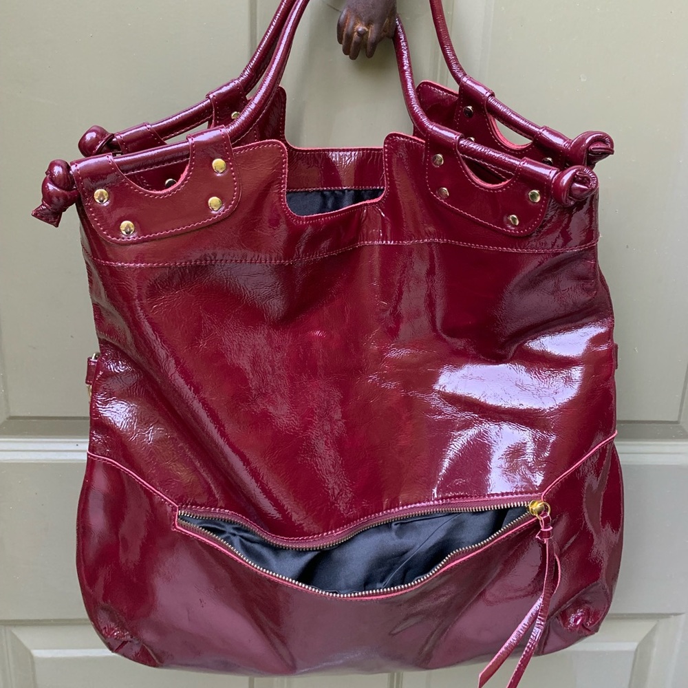 Pietro Alessandro NY burgundy patent leather bag - Picture 3 of 10